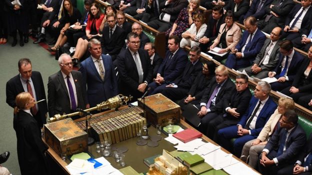 House of Commons as the result of Tuesday's votes are revealed