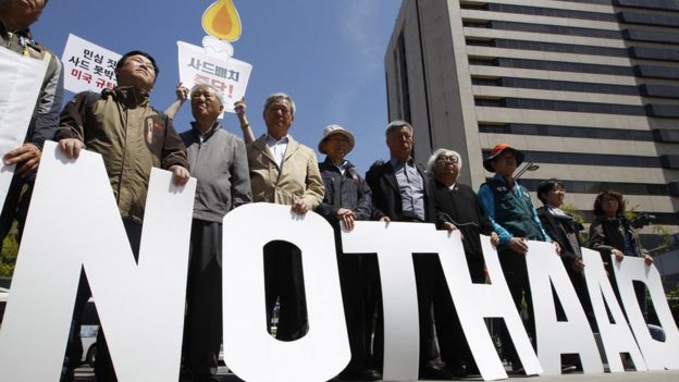 Protesto na Coreia do Sul