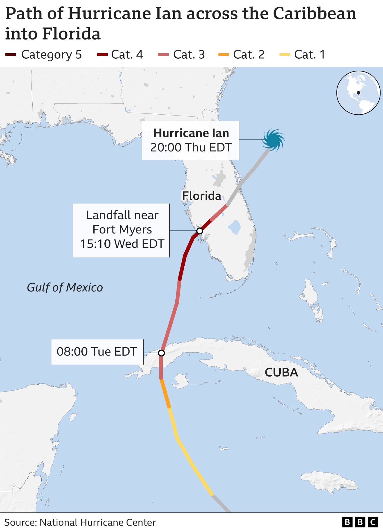 Hurricane Ian - Maps and images showing destruction - BBC News