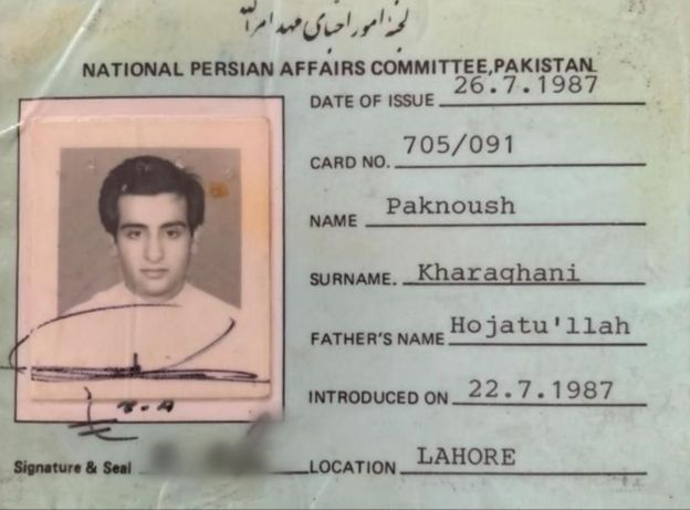 Identidade Bahá'í de Paknoosh Kharaghani, iraniano que fugiu da guerra Irã-Iraque e de perseguição religiosa. Hoje, ele mora no Brasil