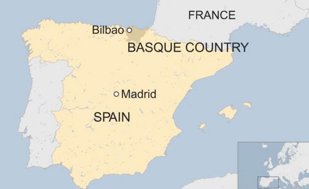 Spain map including Basque region