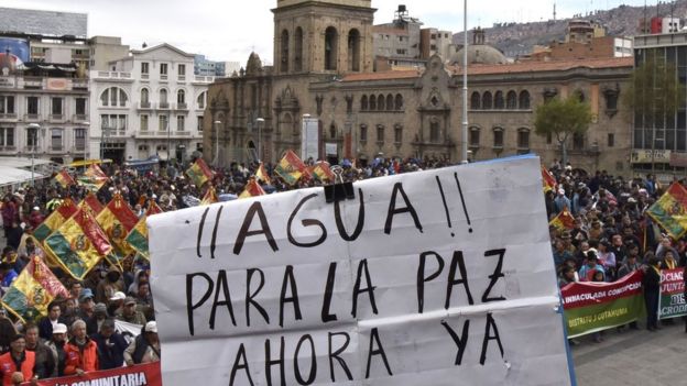 Protesta de vecinos en La Paz