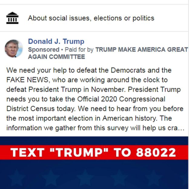 Facebook Removes 'deceptive' Trump Census Ads - BBC News