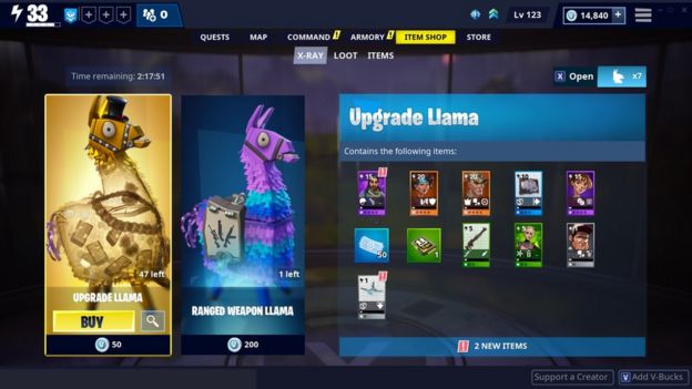 fortnite store - where are llamas found in fortnite