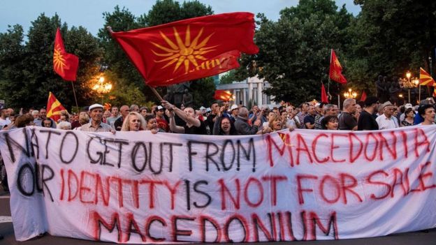 Демонстрация против НАТО в Македонии, 2018