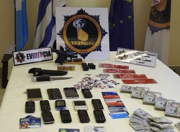 Material incautado por la policía de Uruguay en una casa relacionada con Rocco Morabito.