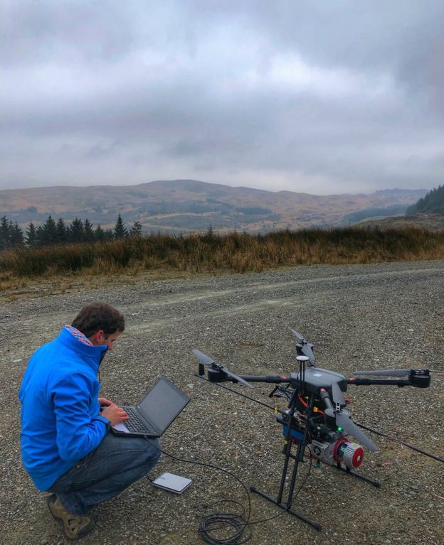 Laser Drones Protect Scottish Forests Bbc News - drone being readied