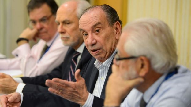Aloysio Nunes em maio de 2018, quando ministro do MRE