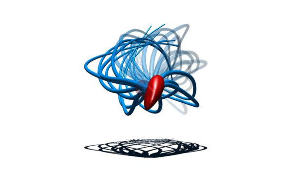 Ilustración del movimiento del esperma en 3D