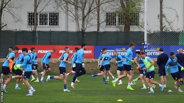 Dynamo Kyiv players in training