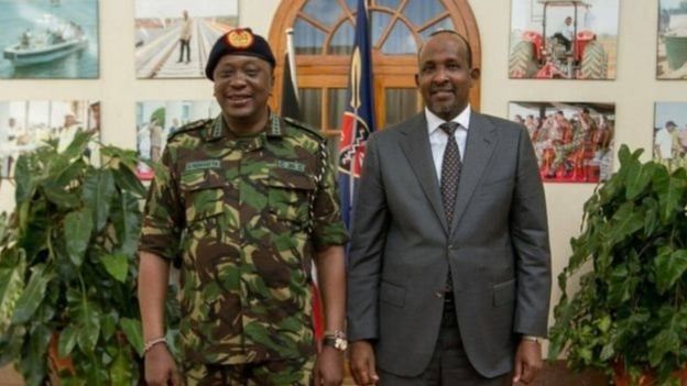 Xildhibaan Aadan Ducaale iyo madaxweyne Uhuru Kenyatta