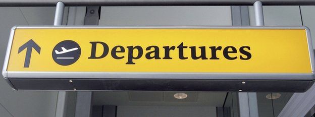 Airport departures sign