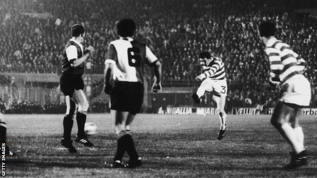 Tommy Gemmell scores for Celtic against Feyenoord in the 1970 European Cup final