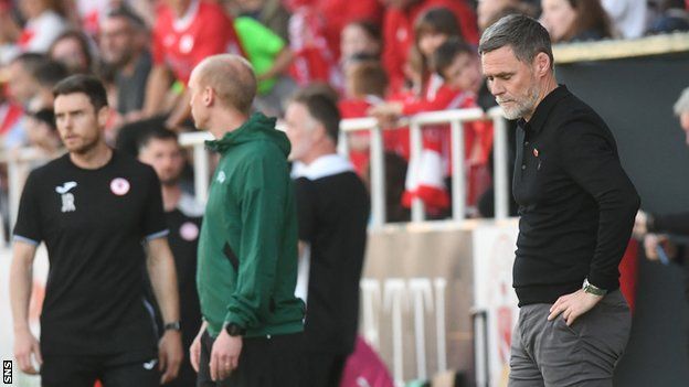 Graham Alexander is left despondent as Motherwell lose to Sligo Rovers