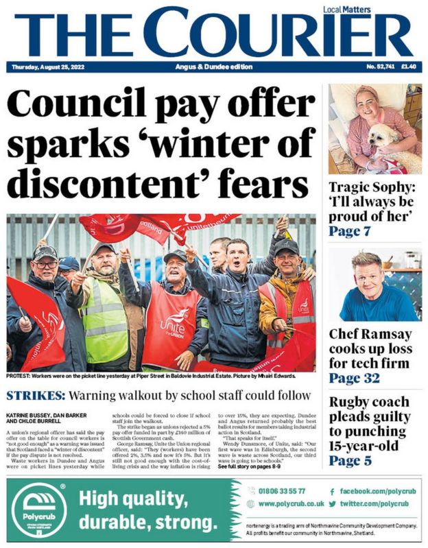 Scotland's Papers: 'Winter Of Discontent' Ahead For Scotland - BBC News