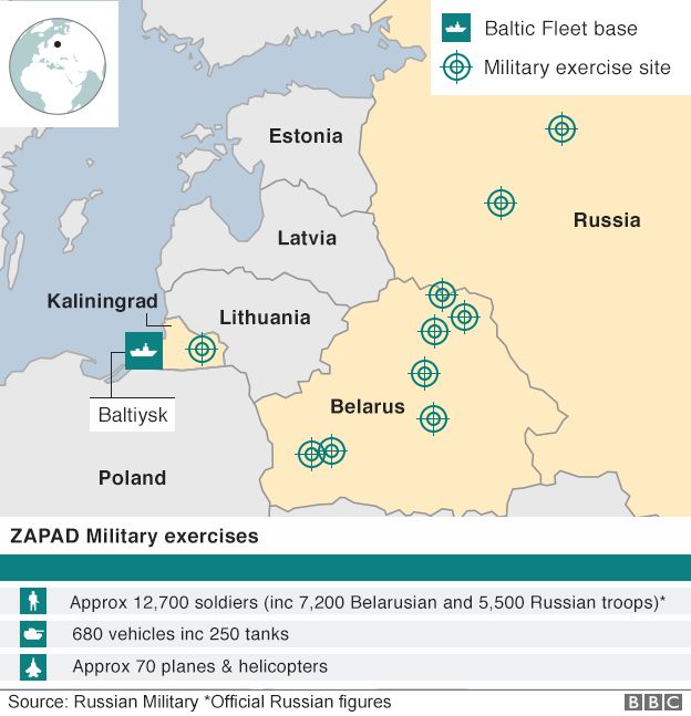 Zapad exercise locations