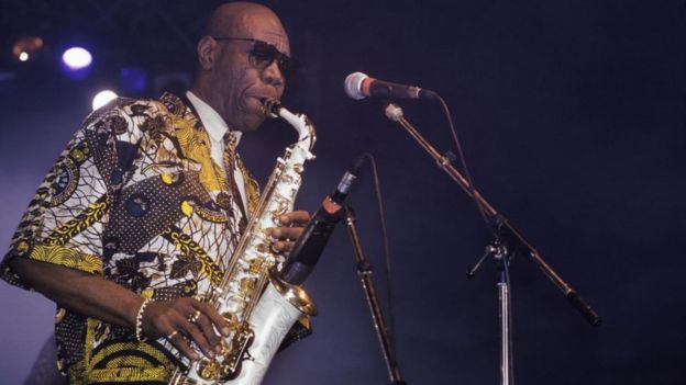 Image caption: Dibango failed his high school exams after being distracted by music