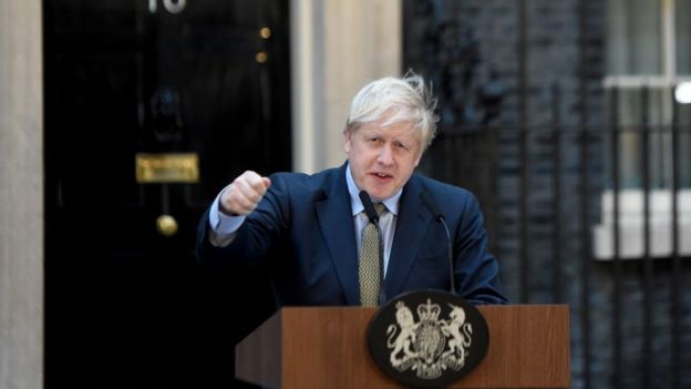 Boris Johnson outside Downing Street