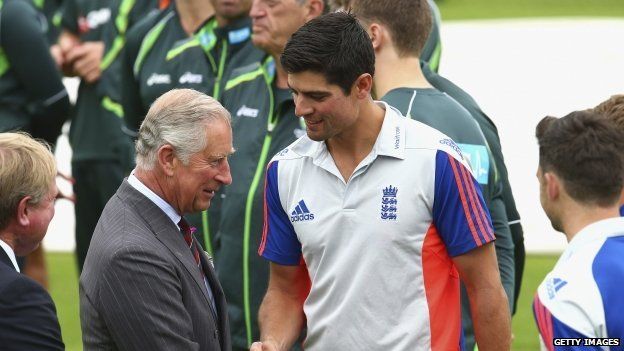Prince Charles meets England captain Alastair Cook