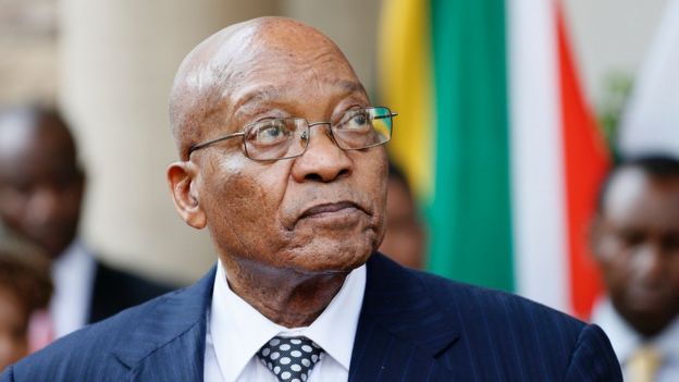 South African President Jacob Zuma at a press conference on 5 April 2017