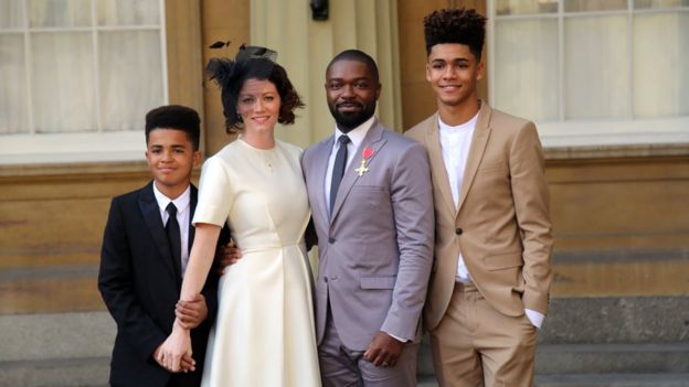 David Oyelowo with wife Jessica and their sons