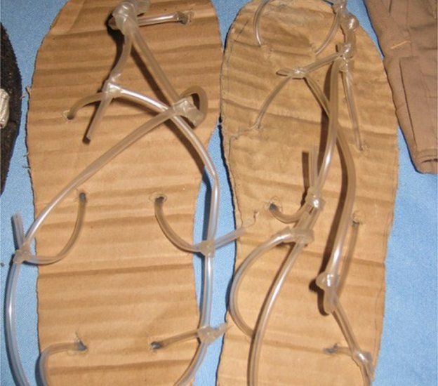 cardboard sandals