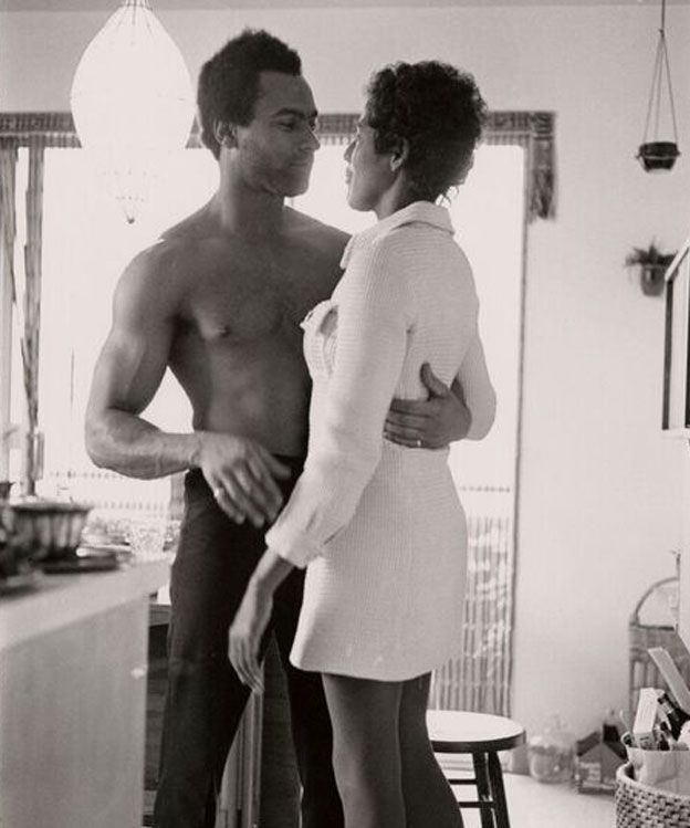 Huey Newton and Elaine Brown in Newton’s apartment in Oakland