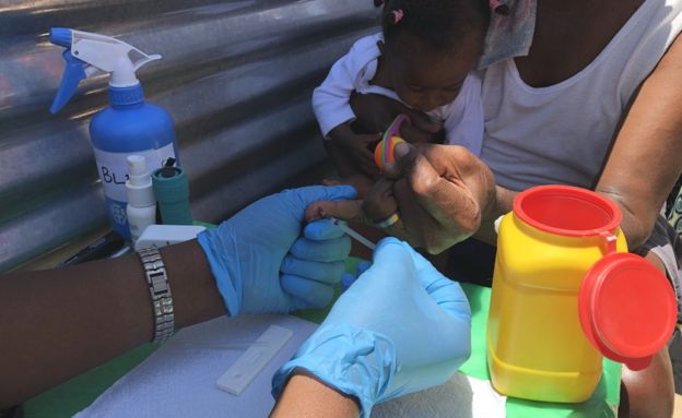 Man taking a blood test