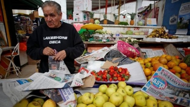 Un vendedor de fruta en Ciudad de México