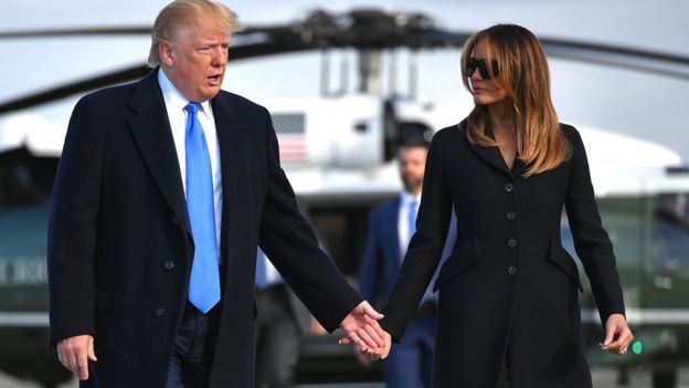 US President Donald Trump and First Lady Melania Trump