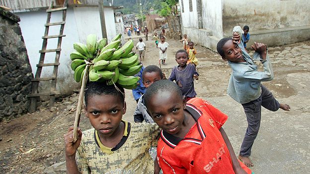 Children in a village on Mutsamudu, Comoros islands