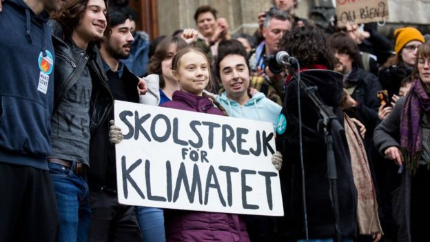 La activista Greta Thunberg en Lausanne, Suiza, 17 de enero de 2020