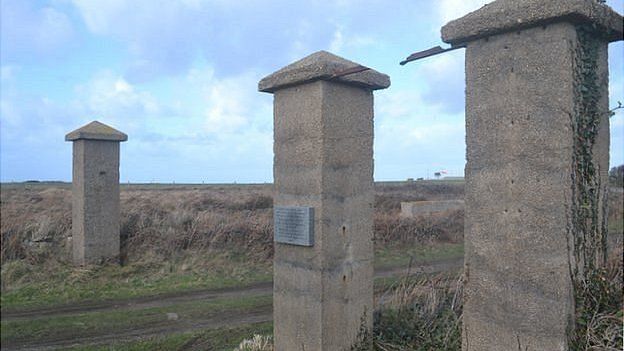 Gateposts to former concentration camp SS Lager Sylt