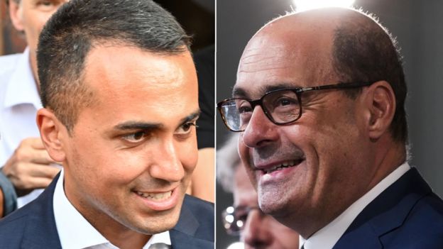Five Star leader Luigi Di Maio and D Leader Nicola Zingaretti
