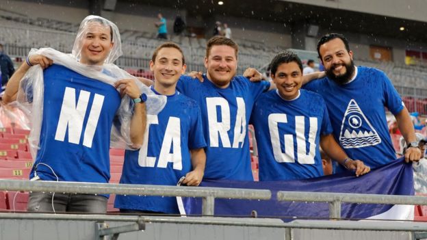 Un grupo de fans de Nicaragua