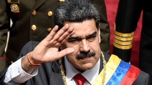 Presidenti i Venezuelës Nicolas Maduro arrin në Asamblenë Kushtetuese Kombëtare në 14 Janar 2020 në Caracas, Venezuela.