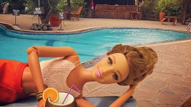 Barbie by the pool
