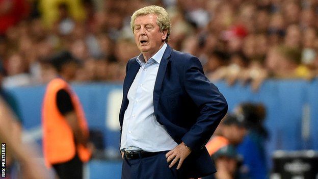 Roy Hodgson watching on as England lose to Iceland at Euro 2016