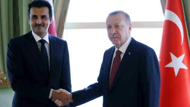 Katar Emiri Temim bin Hamad es-Sani ve Cumhurbaşkanı Recep Tayyip Erdoğan