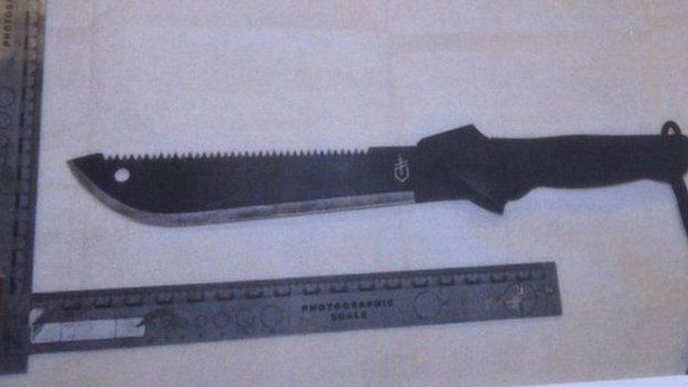 A knife used in Zack Davies's Tesco attack