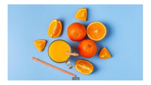 imagem de laranja e suco de laranja