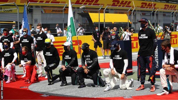 Drivers take the knee at the season-opening race in Austria, while six remain standing