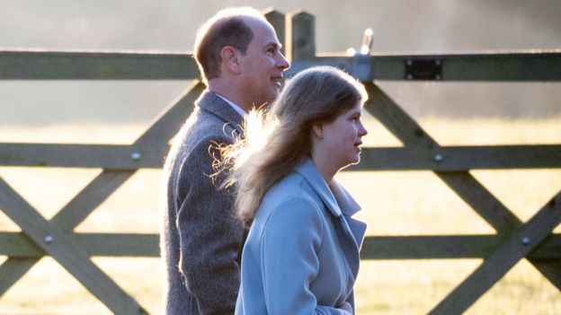 The Earl of Wessex and daughter Lady Louise Windsor arriving at Sandringham