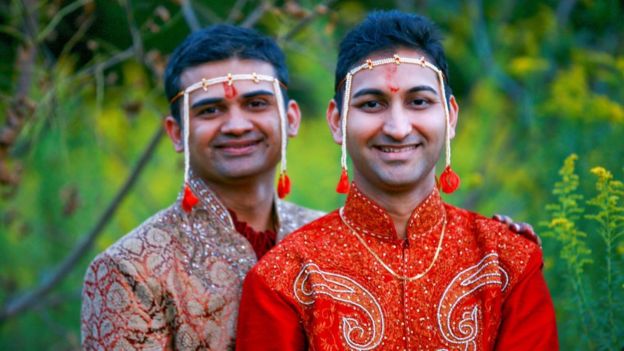 Indian-American gay couples find new forms of union amid stigma - BBC News