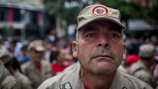 Gerardo Barahonde at a pro-government rally in Caracas on 8 May 2017