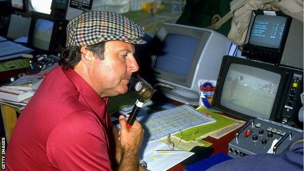 Peter Alliss commentating on the The Open in 1985
