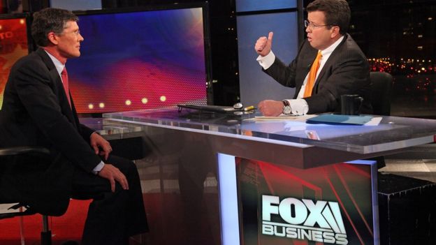 FOX Business Network's Neil Cavuto (R) interviews former Merrill Lynch Chief Executive and current head of CIT Group John Thain at FOX Studios on October 27, 2011 in New York City.