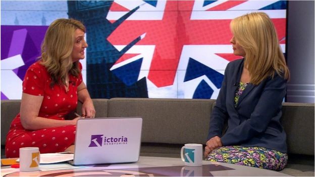 Esther McVey with Victoria Derbyshire