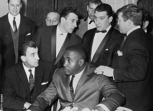 Sonny Liston with the Kray Twins