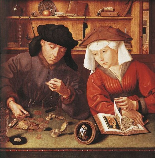 Cuadro: "The Money Changer and his Wife" de Quentin Massys.
